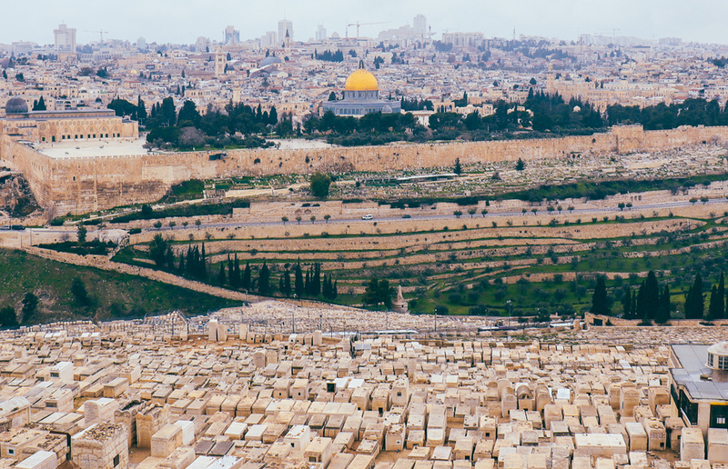 Michael Fürnschuß Blick auf die Altstadt Jerusalems vom Ölberg aus, im Februar 2020